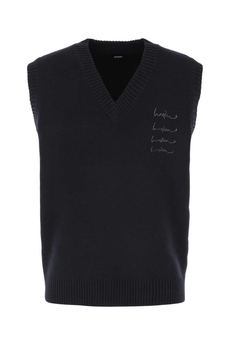 We11 Done Sleeveless Knit Vest With Deep V-Neckline