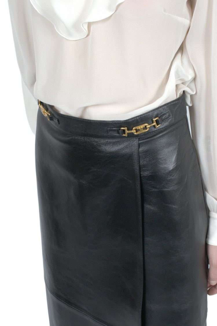 Céline Black Crepe Midi Skirt