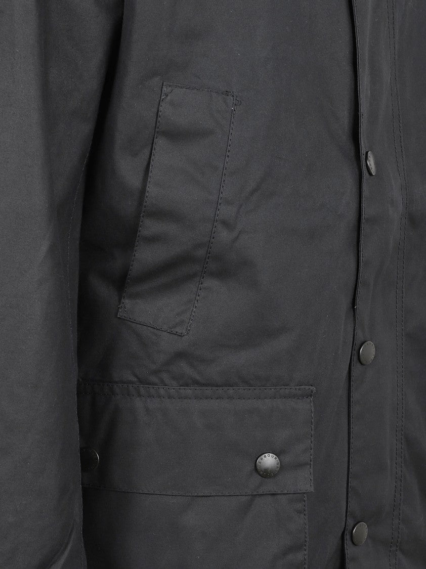 Barbour Slim-Cut Waxed Cotton Jacket With Corduroy Collar