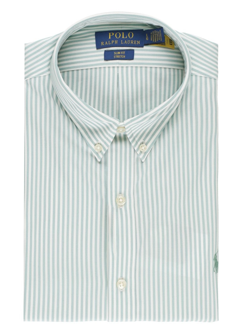 Polo Ralph Lauren Green Pony Striped Cotton Shirt