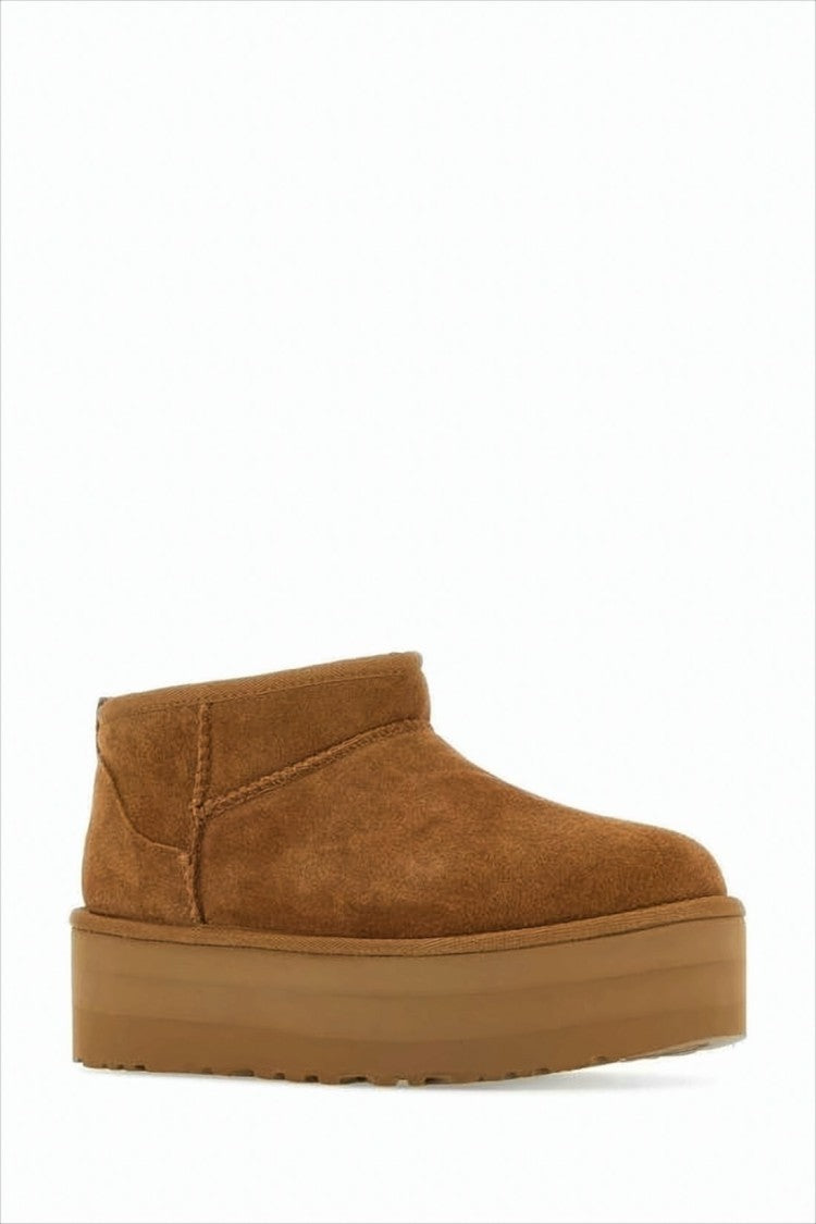Ugg Brown Suede Low-Cut Ugg Boots With Wool Lining