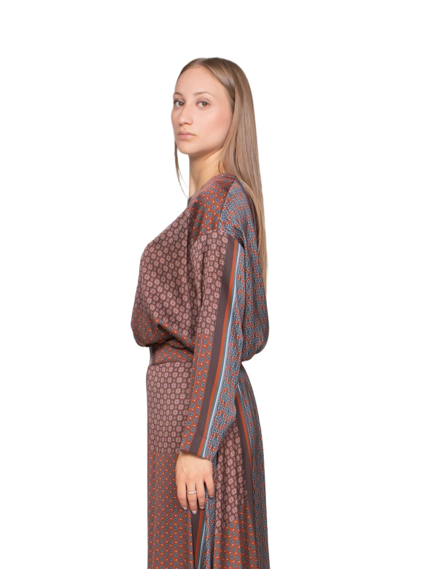 Oblò Patchwork Patterned Long-Sleeved Blouse