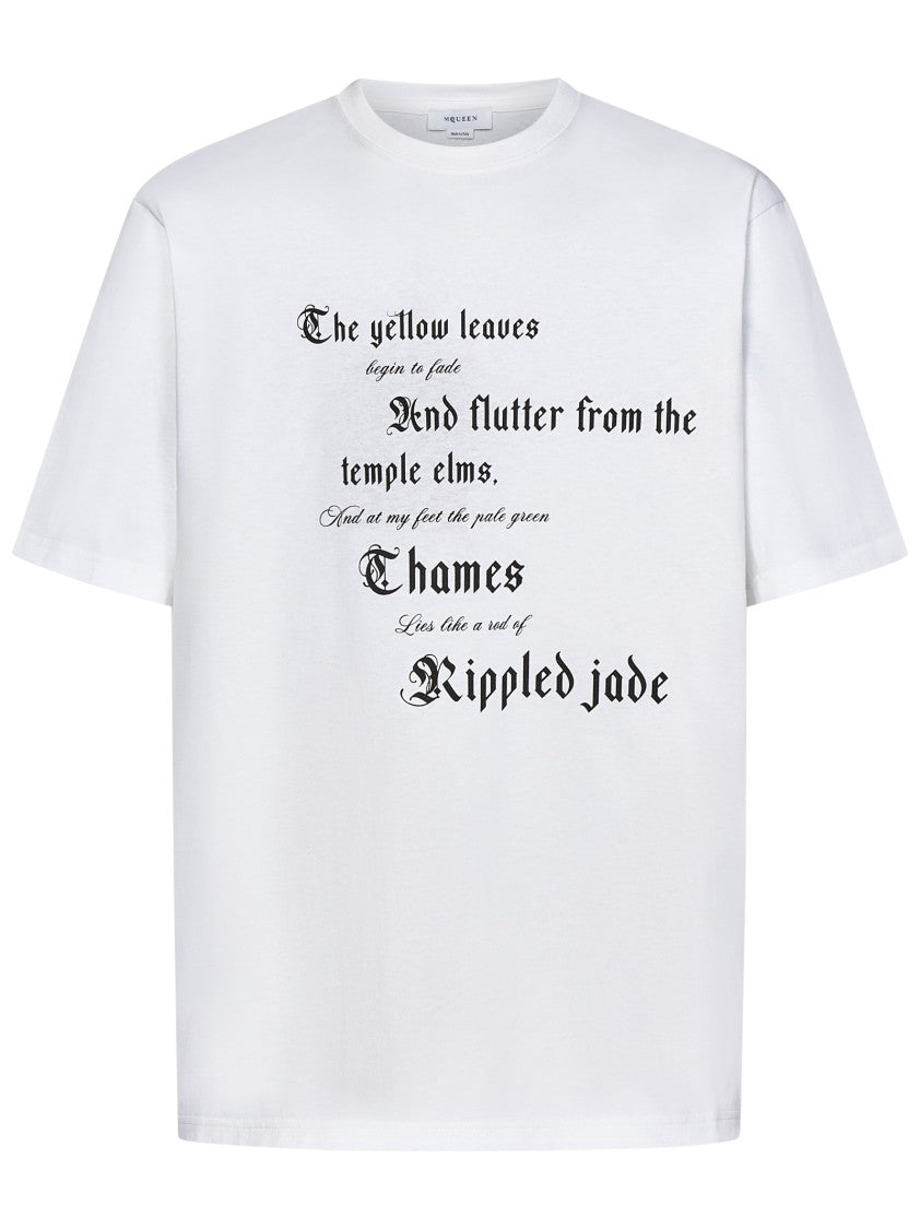 Alexander Mcqueen Oversized Cotton Jersey T-Shirt With Contrasting Lettering Print