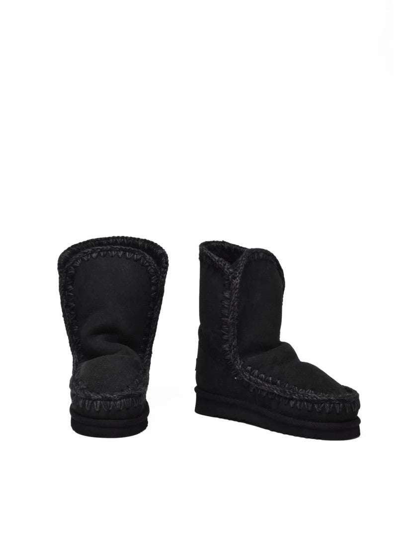 Mou Black Suede Wool Eskimo Boots