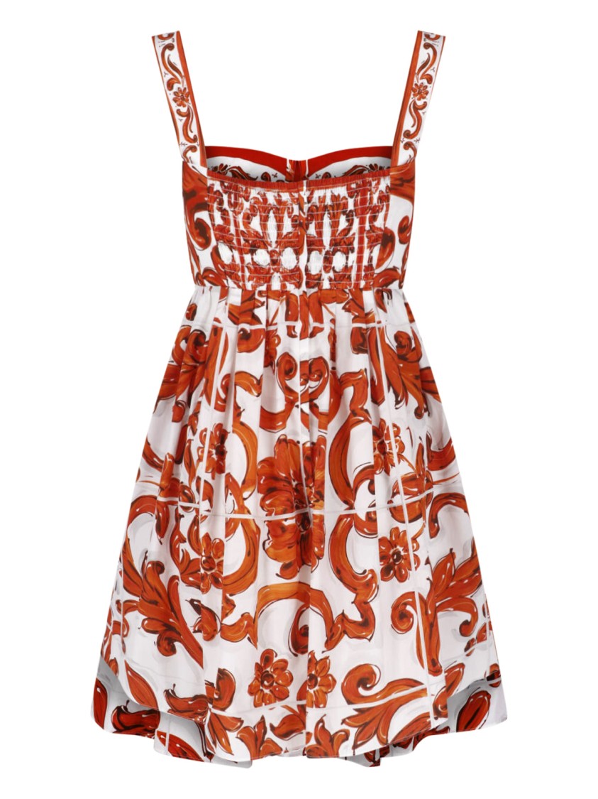 Dolce & Gabbana Multicolor Majolica Poplin Mini Dress