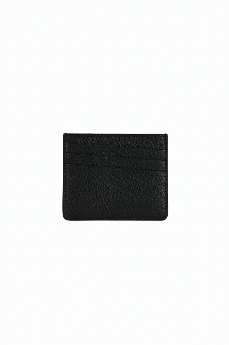 Maison Margiela Textured Calf Leather Card Holder With Distinctive Stitches