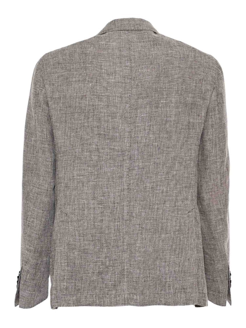 Luigi Bianchi Tailored Textured Jacket With Subtle Check Pattern