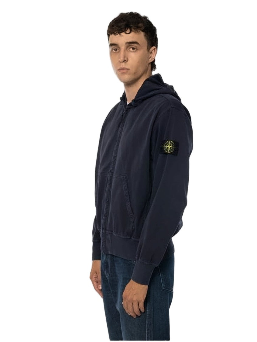 Stone Island Black Soft Cotton Hoodie