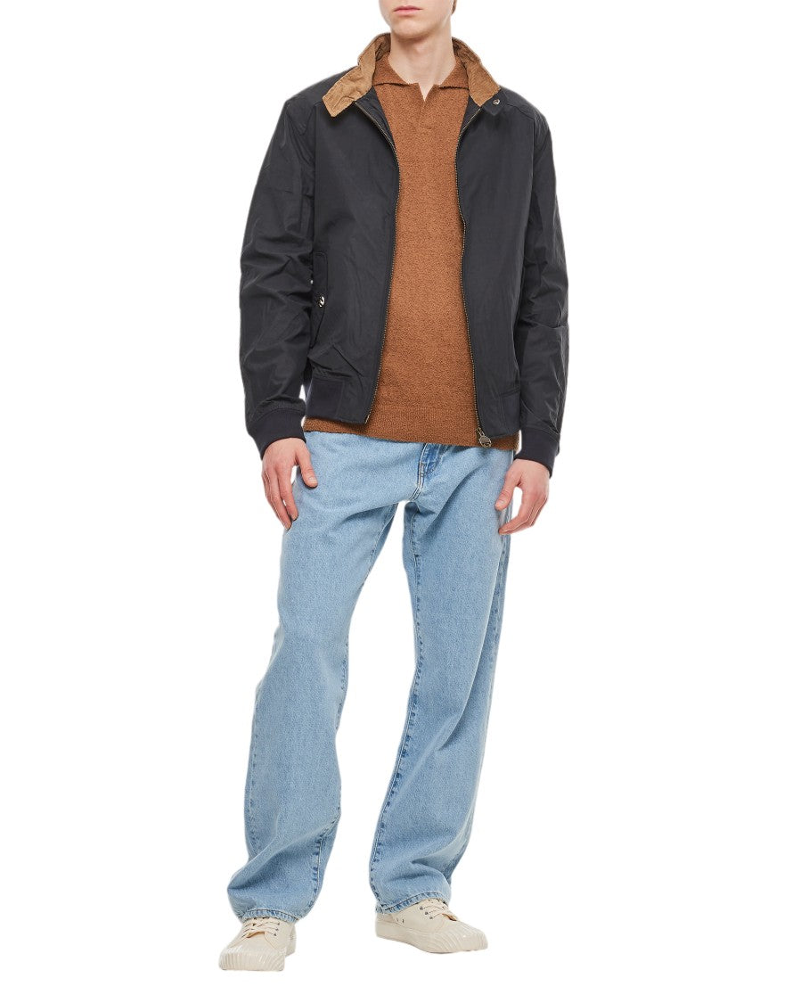 Barbour Rugged Harrington Outerwear With Ribbed Velvet Collar