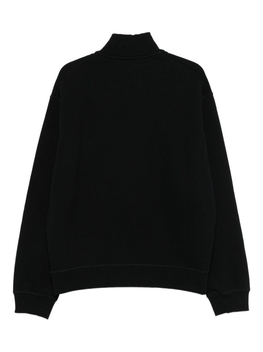 Dsquared2 Half-Zip Black Sweatshirt With High Collar