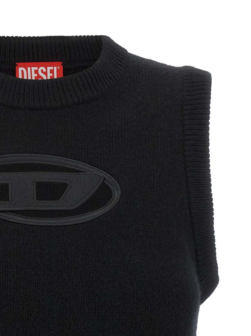 Diesel Slim-Fit Wool And Cashmere Vest With Cut-Out Logo