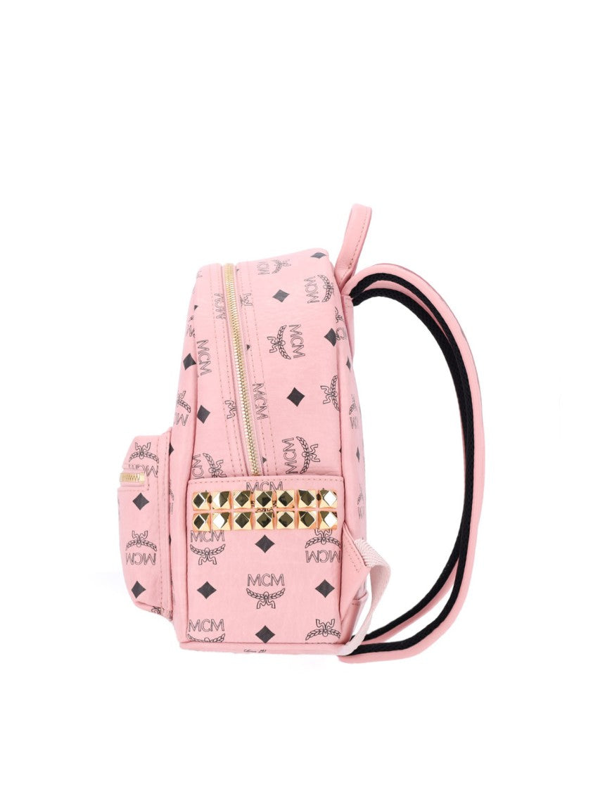 Mcm Pink Stark Visetos Monogram Backpack