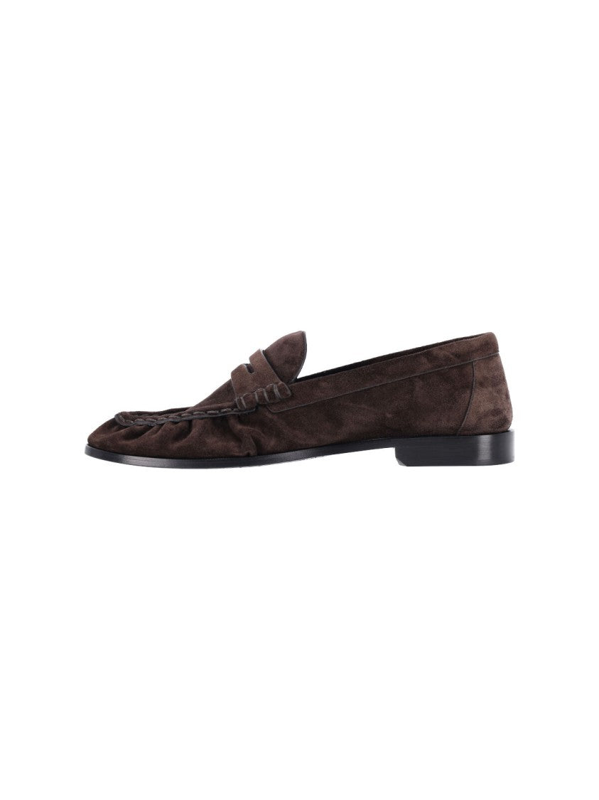 Saint Laurent Brown Le Loafer Suede Loafers