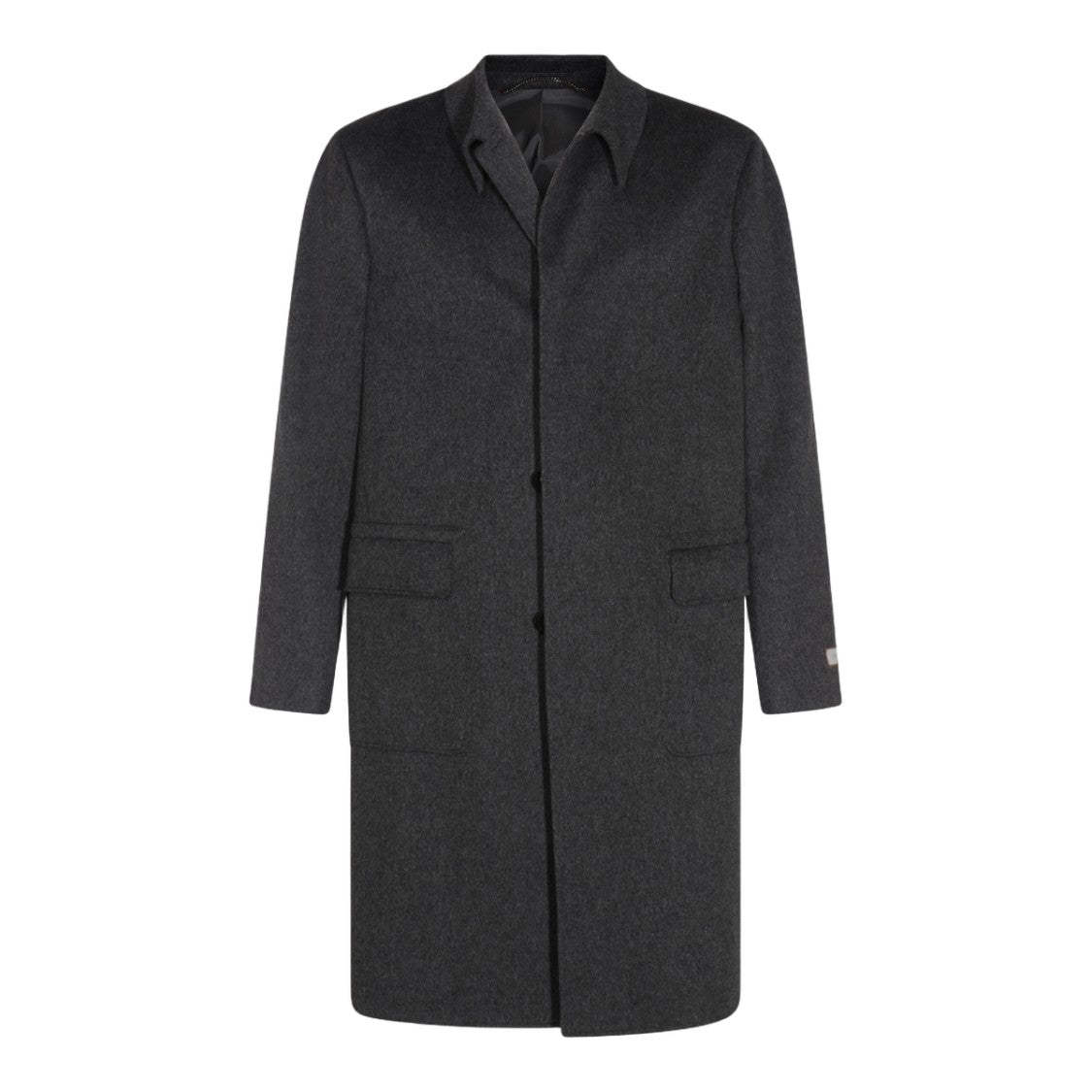 Canali Classic Tailored Long Coat With Structured Collar