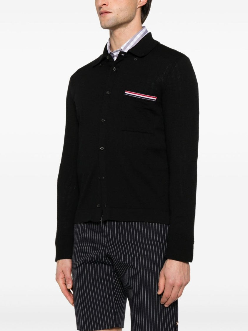 Thom Browne Button-Front Knit Cardigan With Grosgrain Detailing