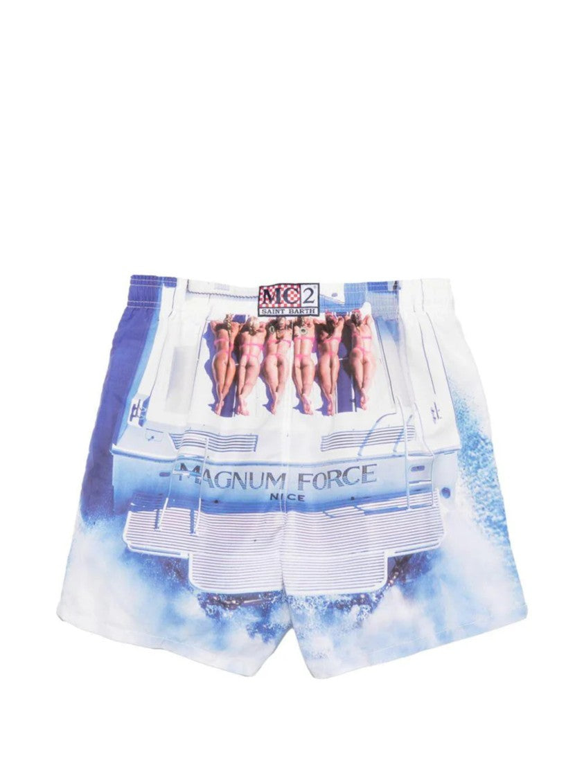 Mc2 Saint Barth Vibrant Graphic Print Shorts With Drawstring Waistband