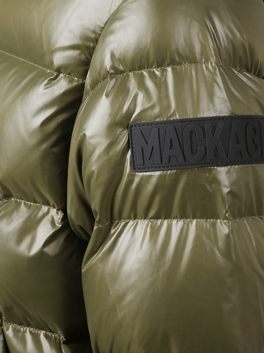 Mackage Shiny Quilted Green Padded Jacket With Hood