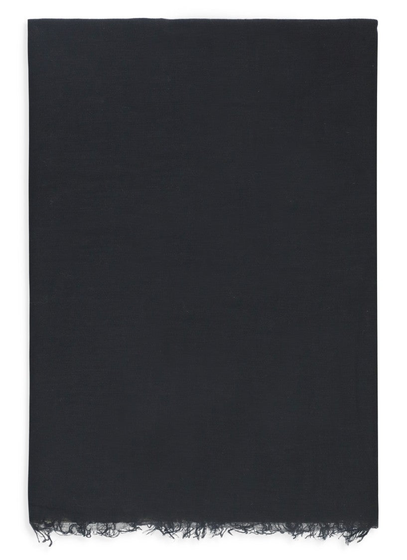 Rick Owens Black Linen And Silk Blend Foulard