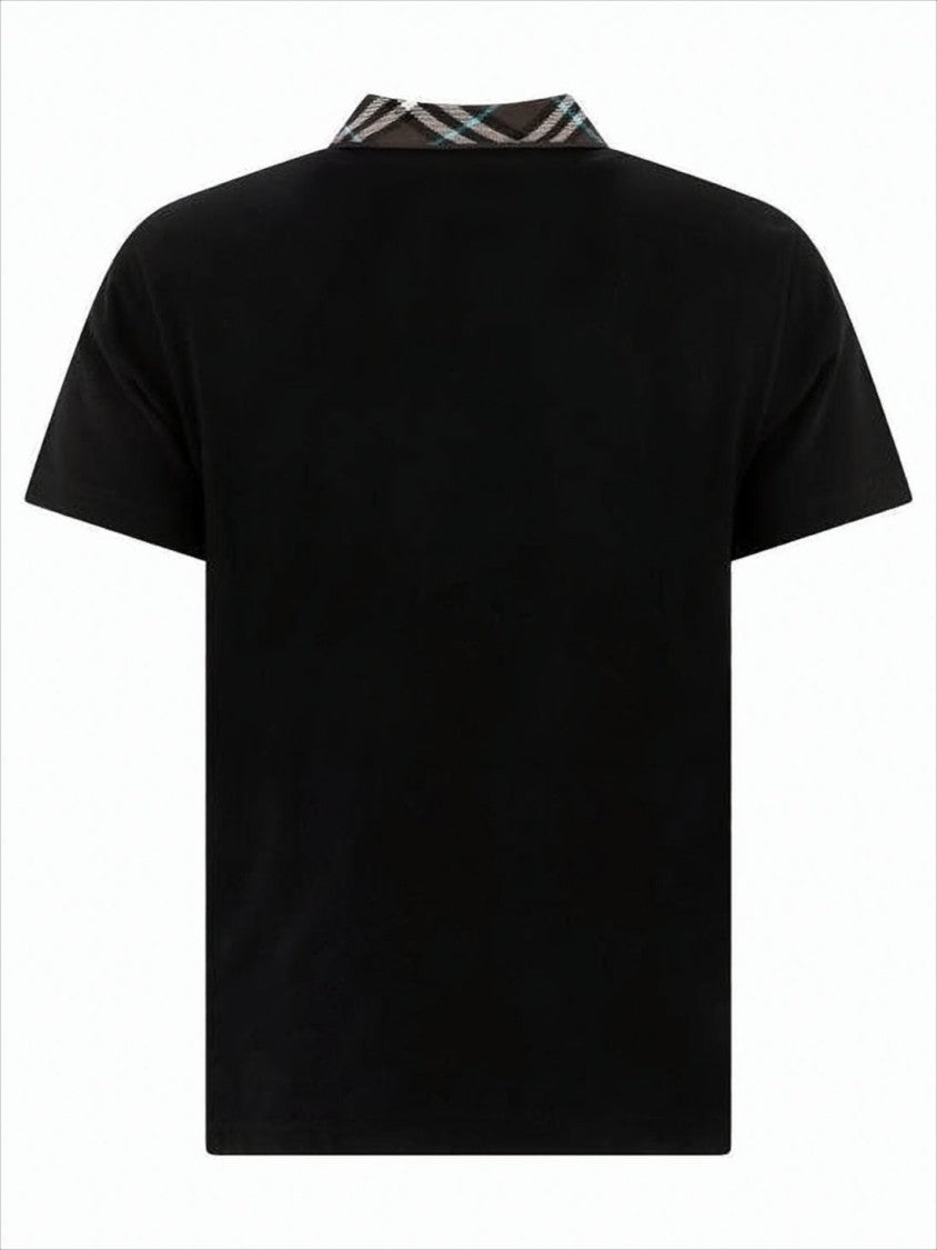 Burberry Polo Shirt With Distinctive Plaid Collar