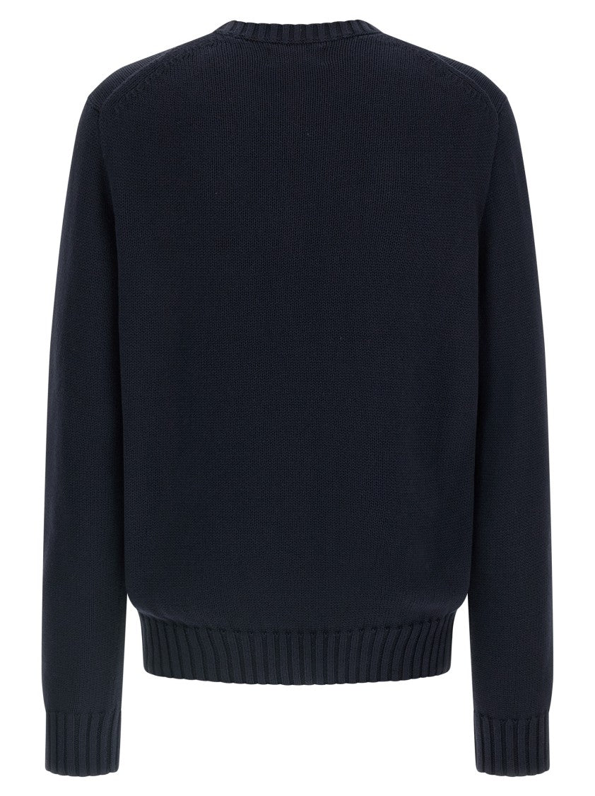 Polo Ralph Lauren Intarsia Knit Sweater With Flag Design And Embroidered Initials