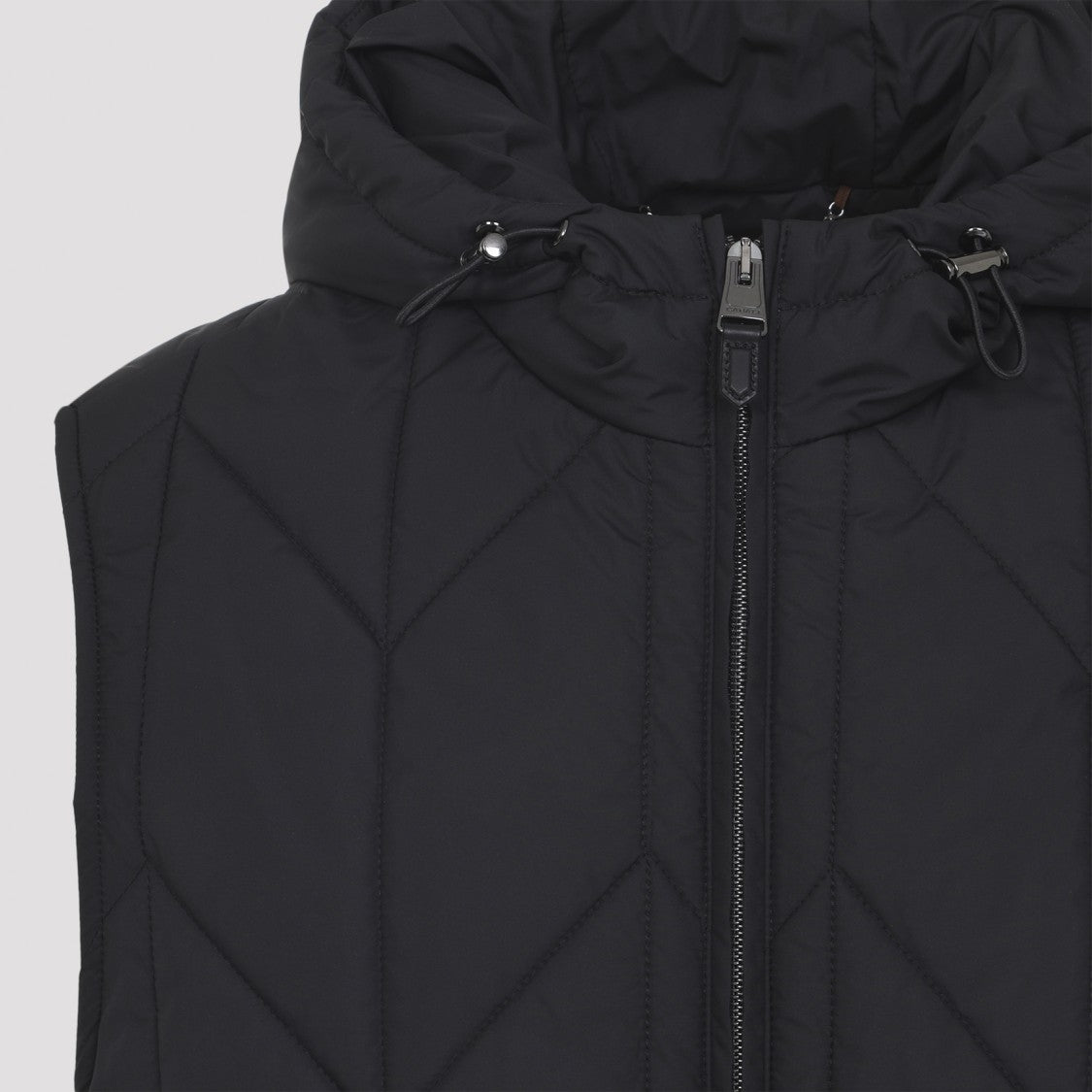 Canali Hoodie Dark Grey Viscose Bomber Jacket
