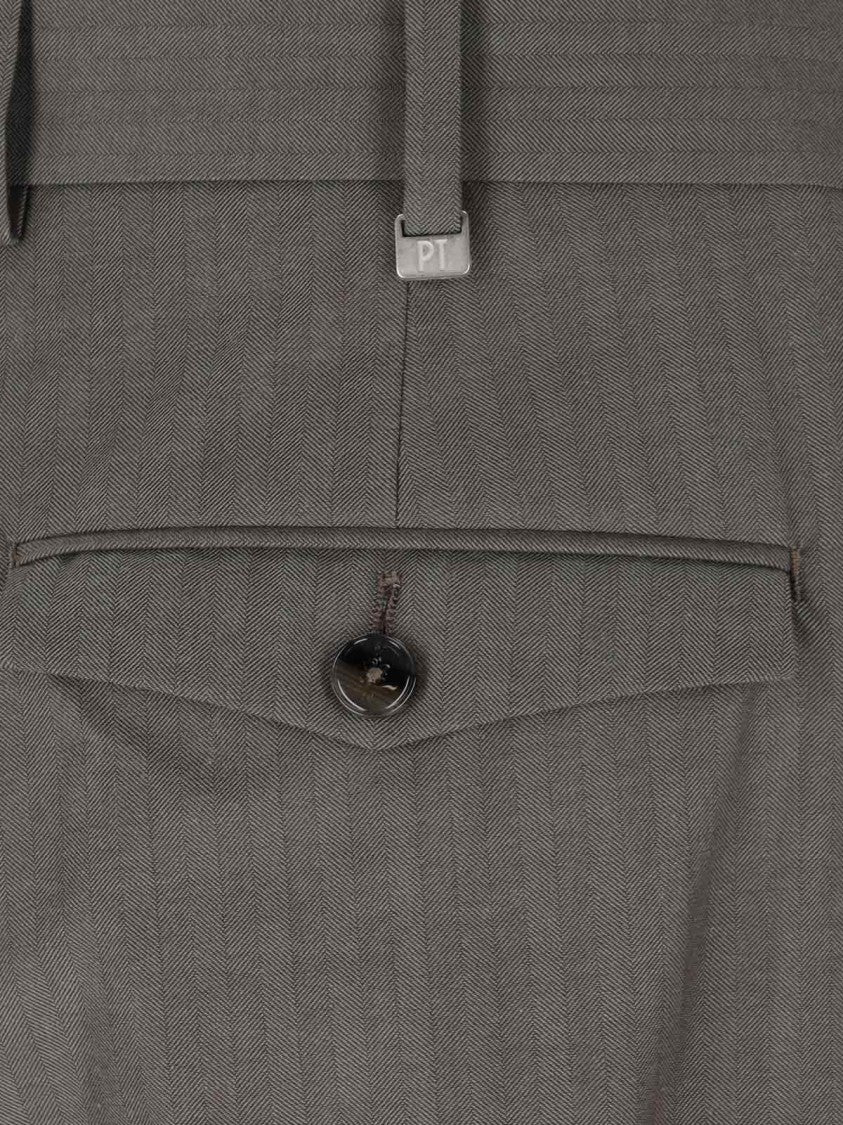 Pt Torino High-Waisted Chino Pants With Tailored Detailing