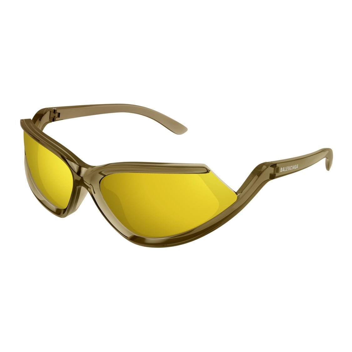 Balenciaga Bb0289s Futuristic Wraparound Sunglasses