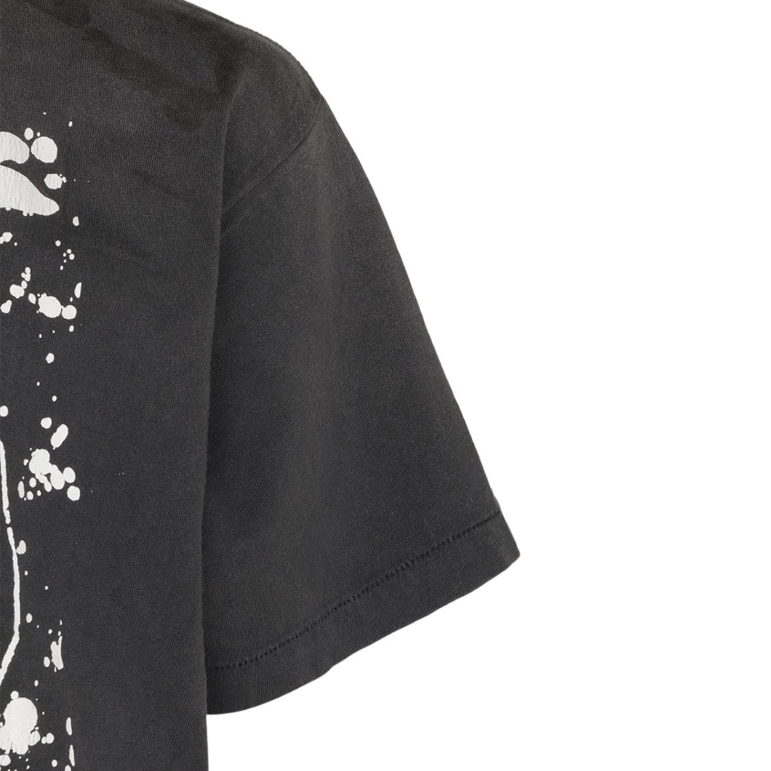 Saint Mxxxxxx Black Short-Sleeve Graphic T-Shirt With Bold Prints