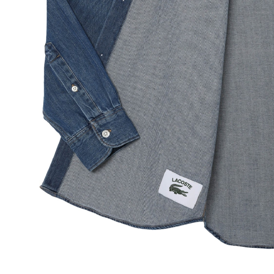 Lacoste Organic Cotton Denim Shirt Embroidered Crocodile