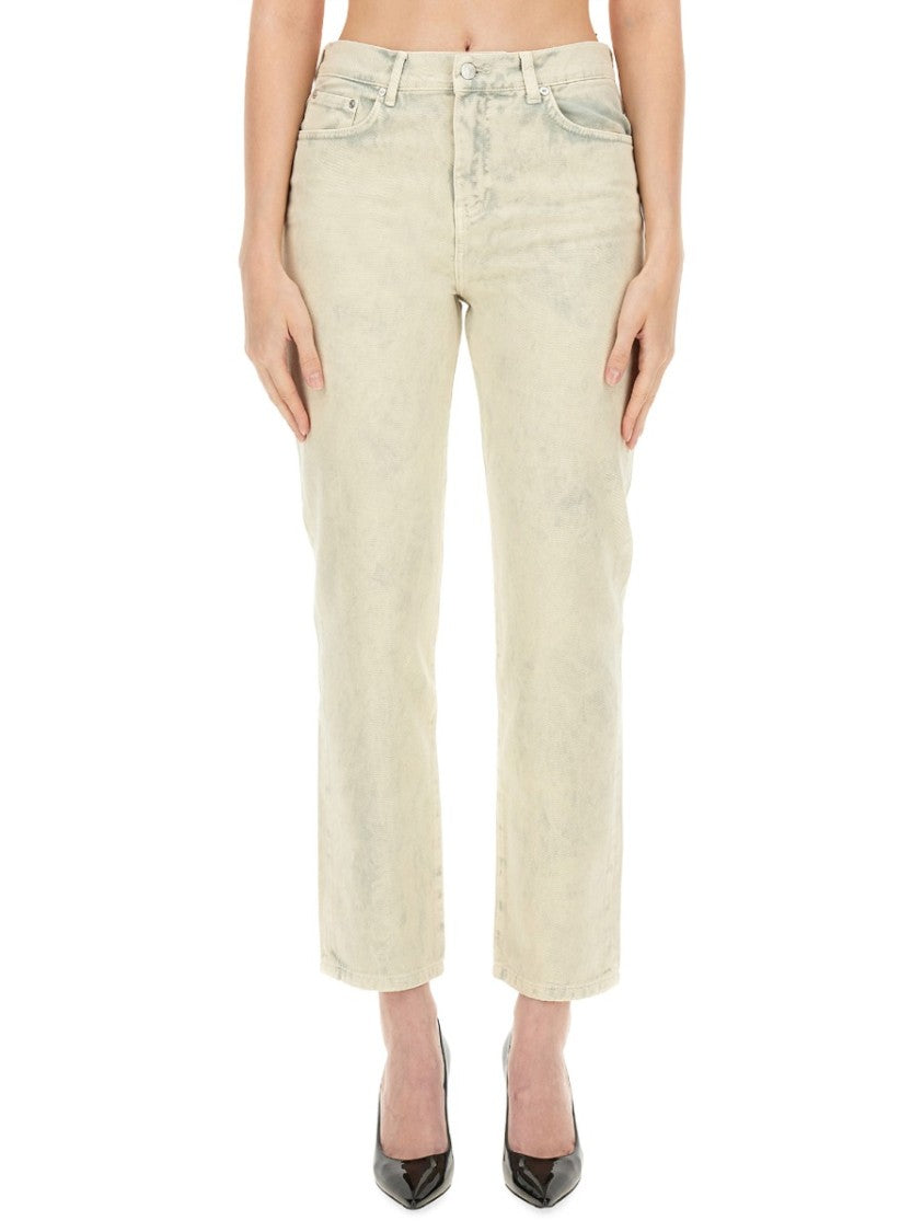 Moschino Faded Wash Cropped Jeans