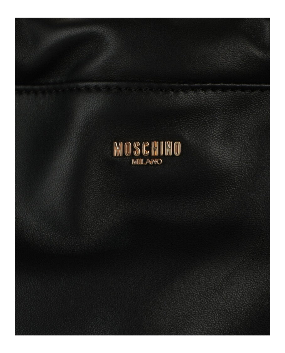 Moschino Drawstring Lettering Chain Shoulder Bag