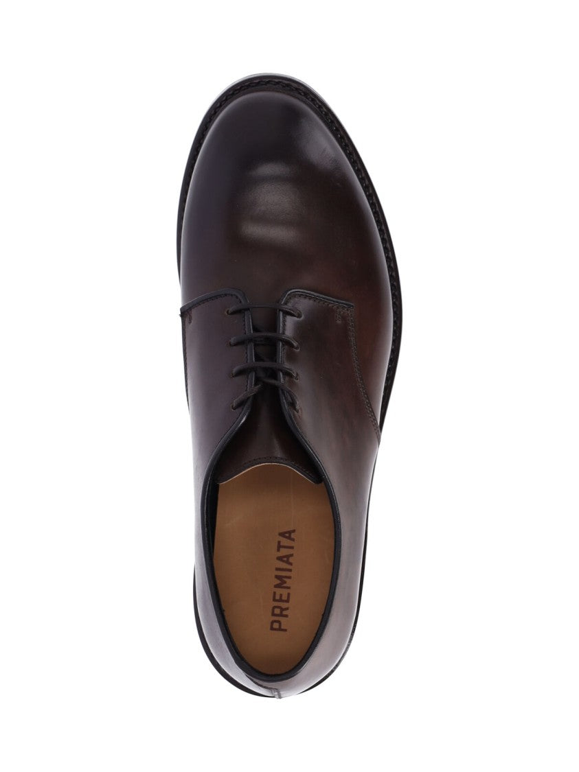 Premiata Dark Brown Leather Lace-Up Derby