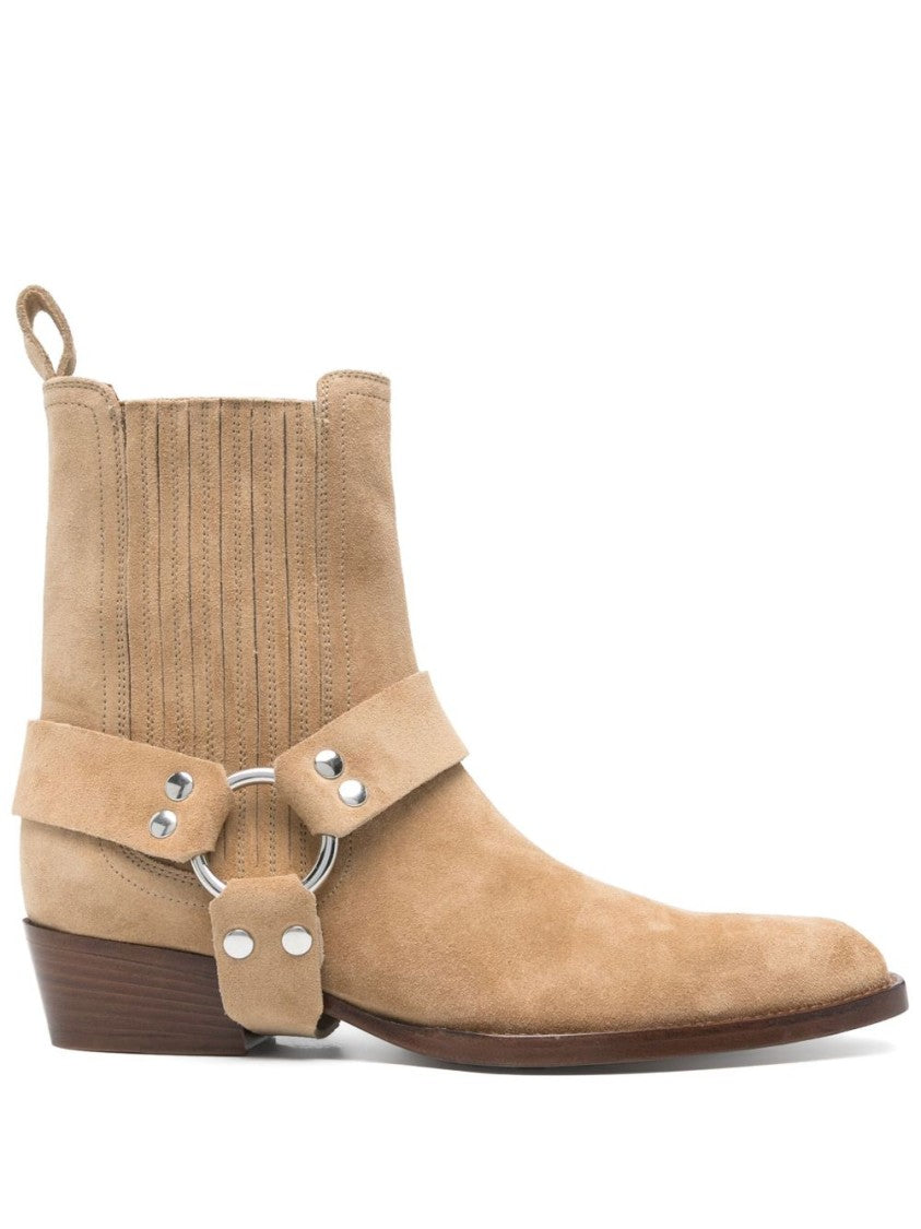 Paris Texas Brown Ankle Boots With Decorative Strap