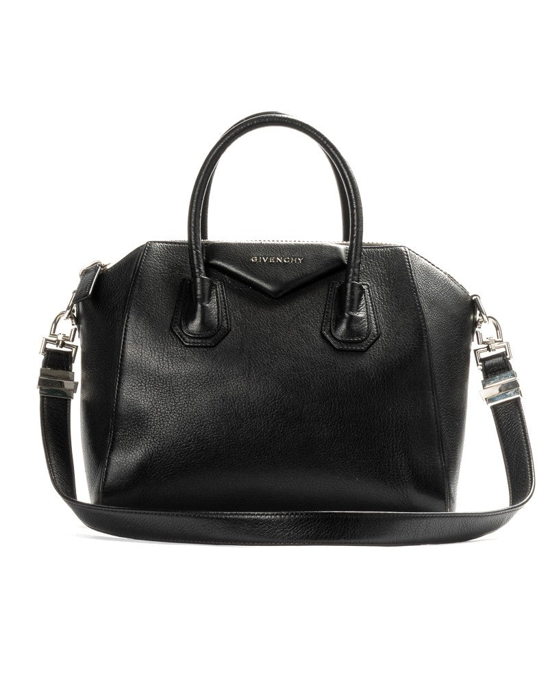 Givenchy Antigona Mm Hammered Leather In Black