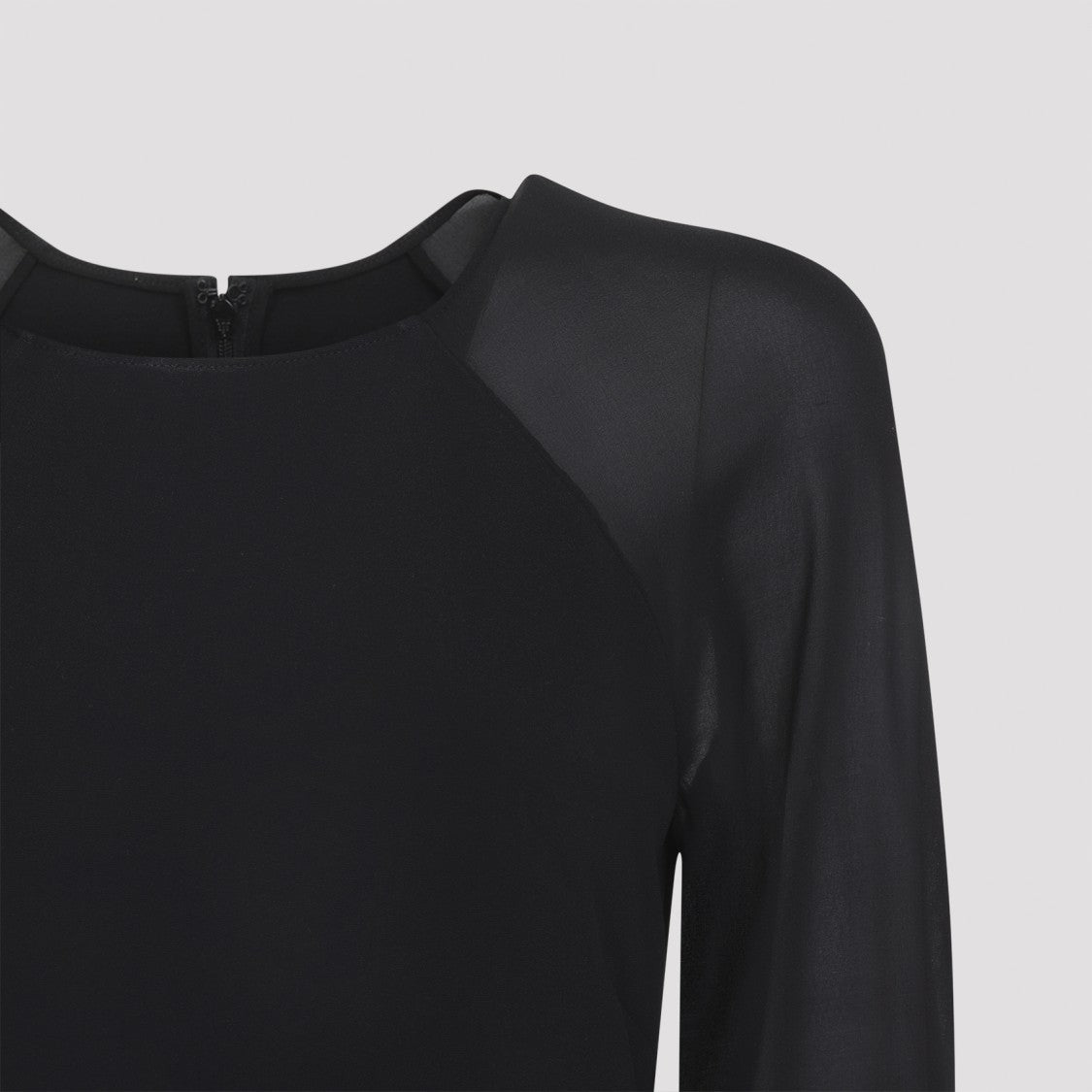 Alberta Ferretti Black Cady Long Dress