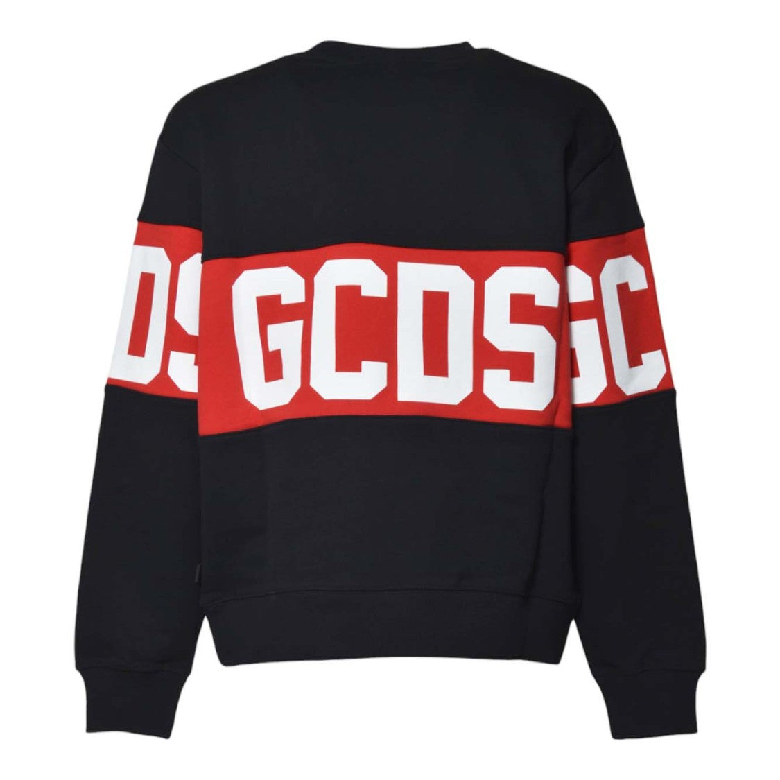 Gcds Black Sweater With Bold Red Band And Block Letters