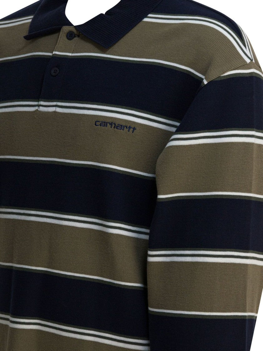 Carhartt Wip Horizontal Stripe Long Sleeve Polo Shirt