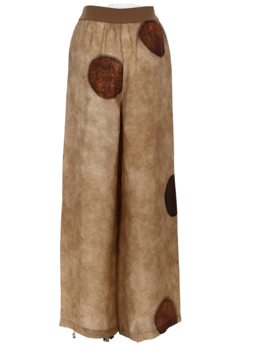 Uma Wang Beige Macro Pois Wide-Leg Pants