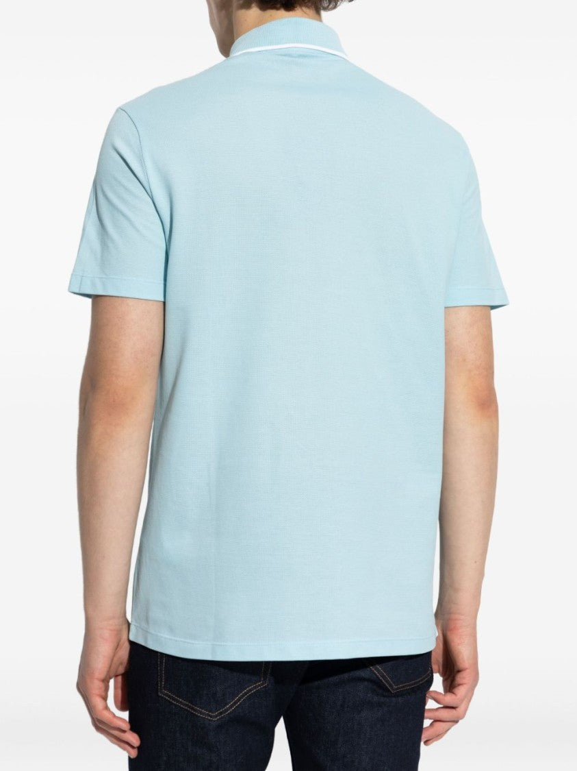 Versace Pale Blue Medusa Head Tipped Polo