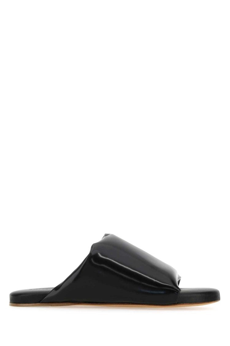 Bottega Veneta Black Nappa Leather Cushion Sandals