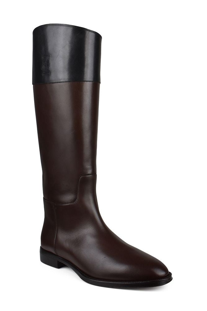 Polo Ralph Lauren Brown Leather Fascia Boots
