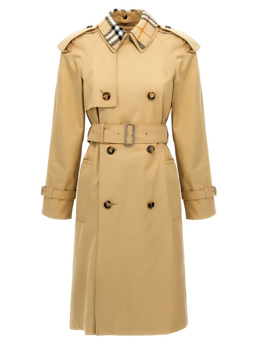 Burberry Double-Breasted Trench Coat With Belted Waist