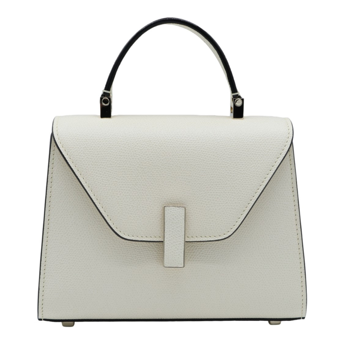 Valextra Structured Trapezoidal Metallic Clasp Handbag