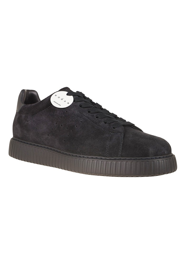 Hogan Brown H-Stripes Suede Platform Sneakers