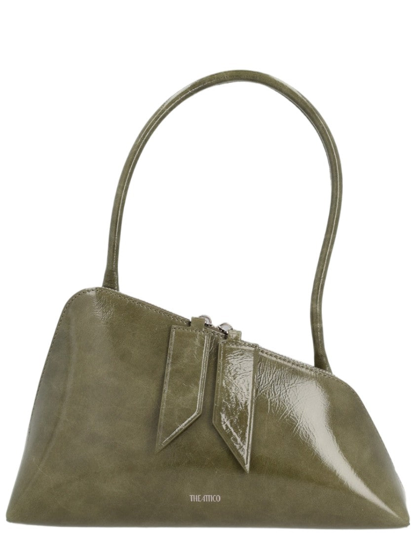 The Attico Brown Glossy Leather Shoulder Bag