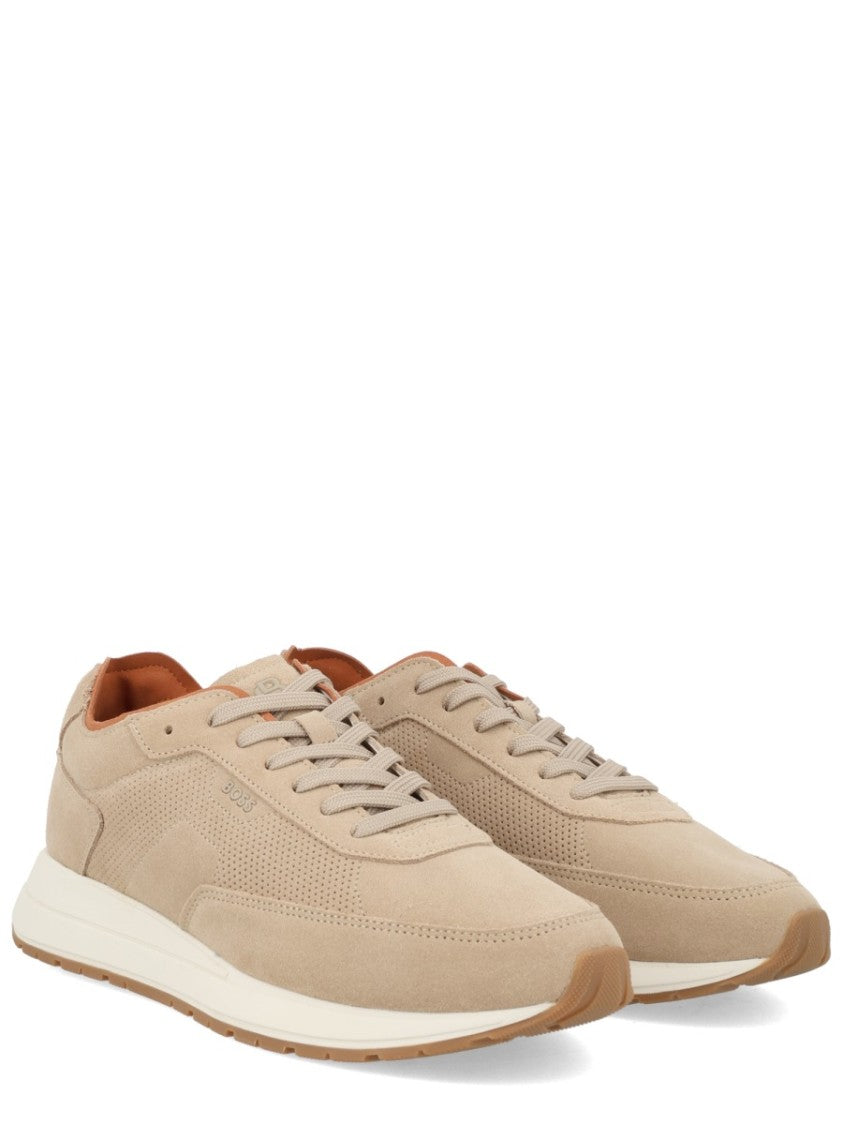 Boss Vinston Cow Leather Perforated Sneakers