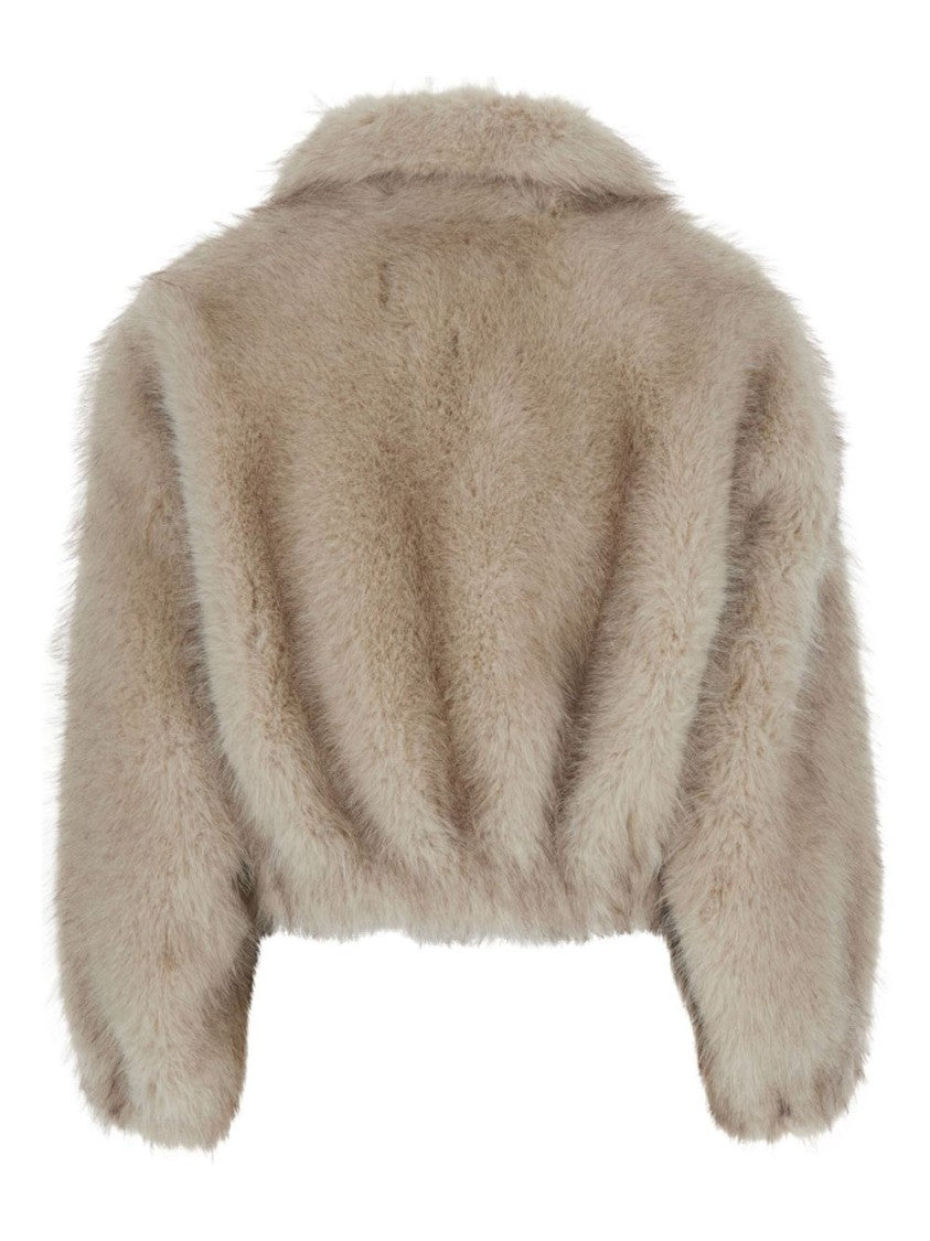 Valentini 1972 Plush Faux Fur Coat With Classic Collar