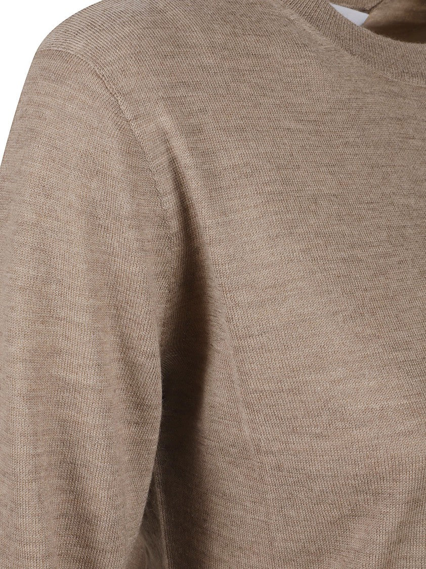 Max Mara Long-Sleeved Crew Neck Sweater With Fine Knit Texture