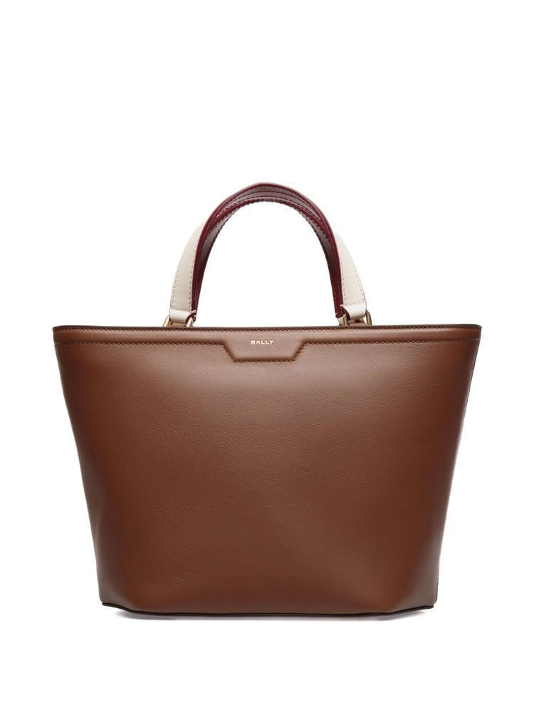 Bally Structured Leather Tote Bag With Contrasting Handles