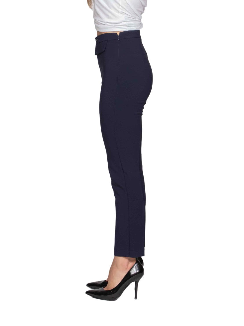 Elisabetta Franchi Tailored Cropped Pants With High Waist And Decorative Flap Pockets